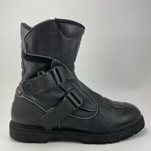 Sidi Scramble Rain Motorcycle Boots Mens Size 10 Black Leather Waterproof Biker